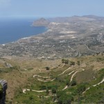 La strada per arrivare su. Notare i tornanti...